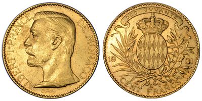 Monaco, Albert I, 100 Francs 1901 (oro)