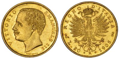 Regno d’Italia, Vittorio Emanuele III di Savoia, 20 Lire, 1905