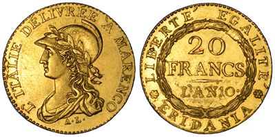 Torino, Repubblica subalpina (1800-1802), 20 franchi, A. 10