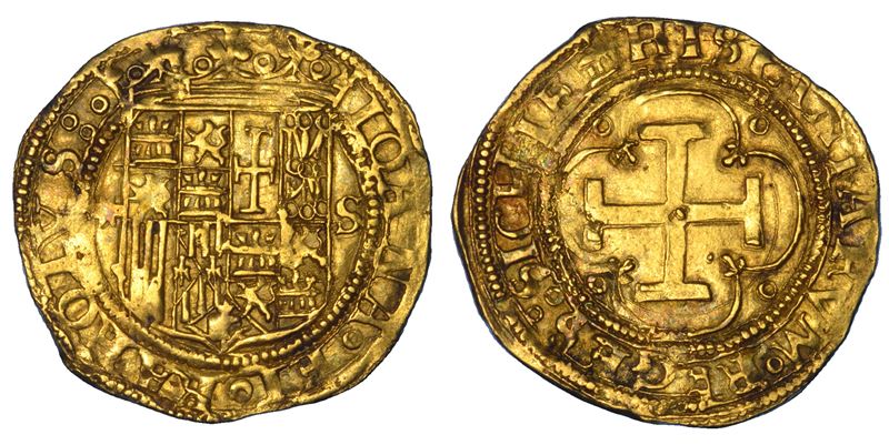 SPAGNA. CARLOS V E JUANA, 1516-1556. Escudo. Siviglia.  - Asta Numismatica - Cambi Casa d'Aste