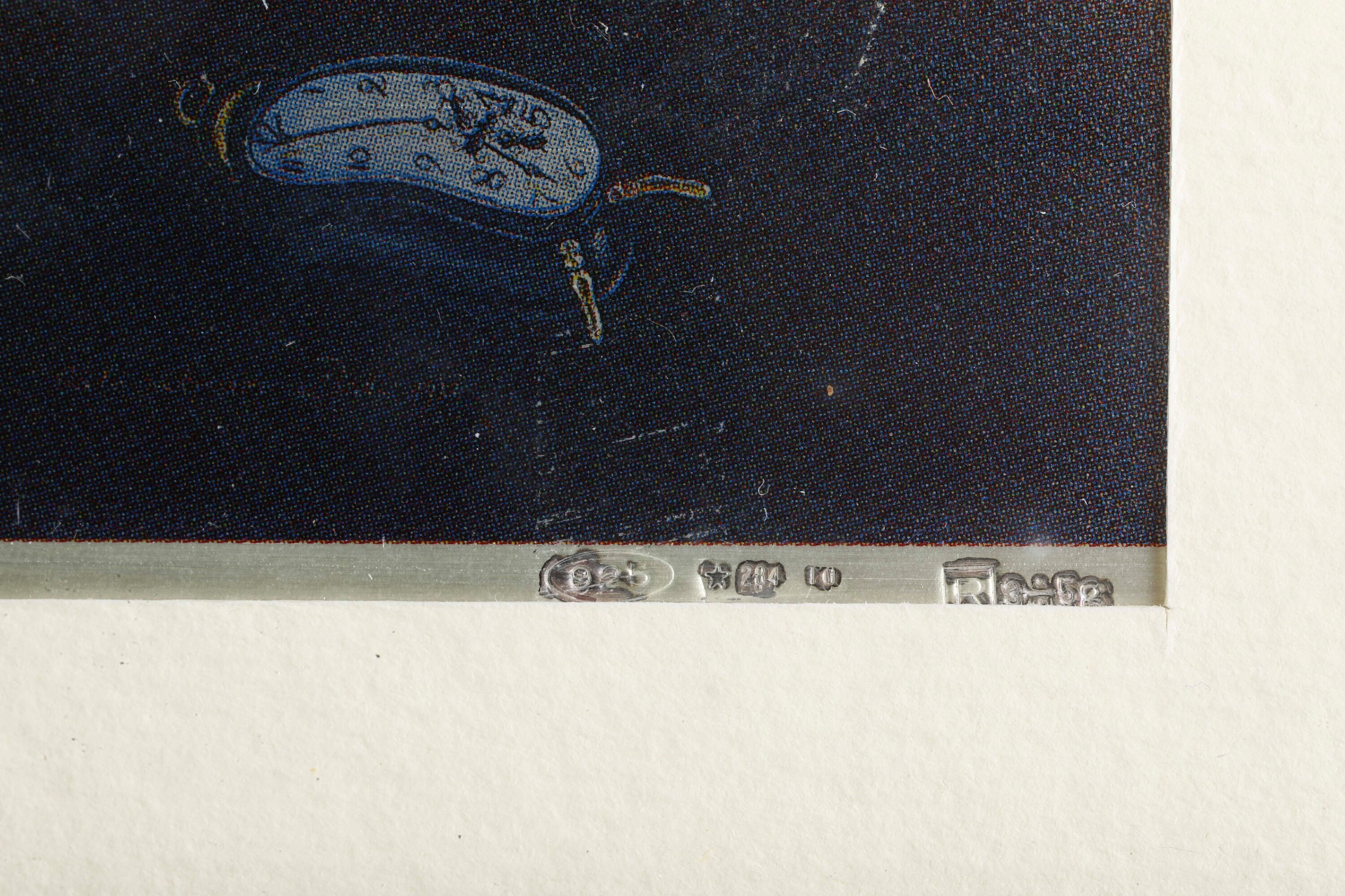 Salvator Dalì, Otto cornici con inserti in argento 925 raffiguranti “Montre Molles”