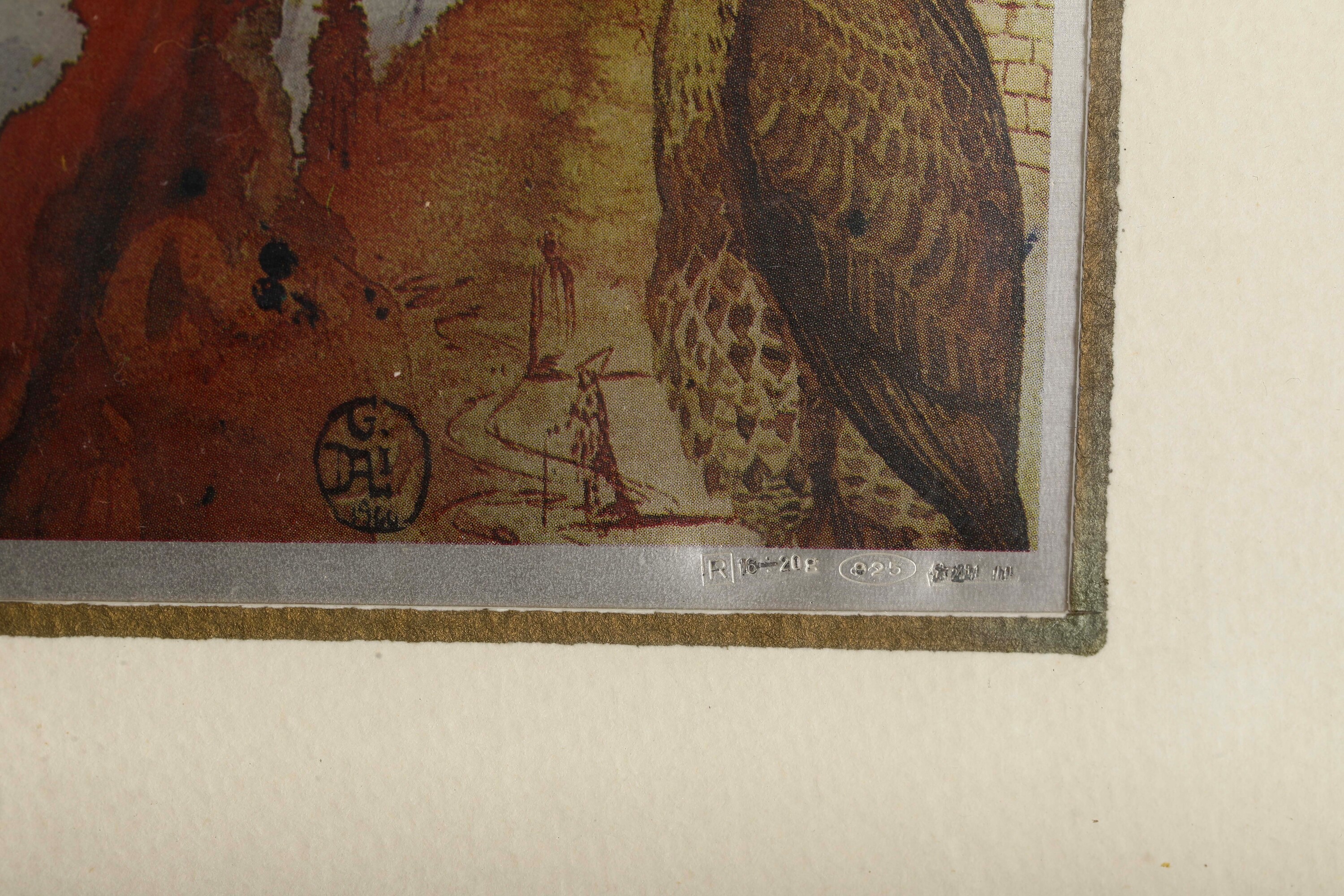 Salvator Dalì, Quattro cornici con lastre in argento 925 raffiguranti animali