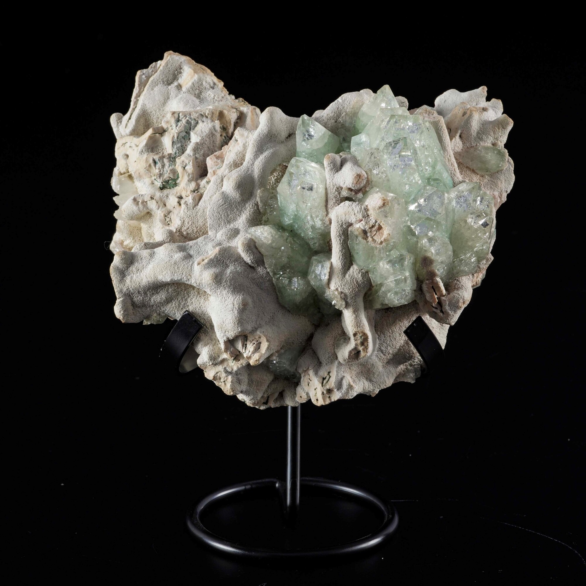 Gruppo di Apofillite su Matrice in Calcite