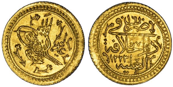 IMPERO OTTOMANO. MAHMUD II, 1808-1839 (1223-1255). Surre altin 1223 (anno 16).