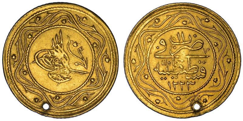 IMPERO OTTOMANO. MAHMUD II, 1808-1839 (1223-1255). 2 Rumi Altın 1223 (anno 11).  - Auction Numismatics - Cambi Casa d'Aste