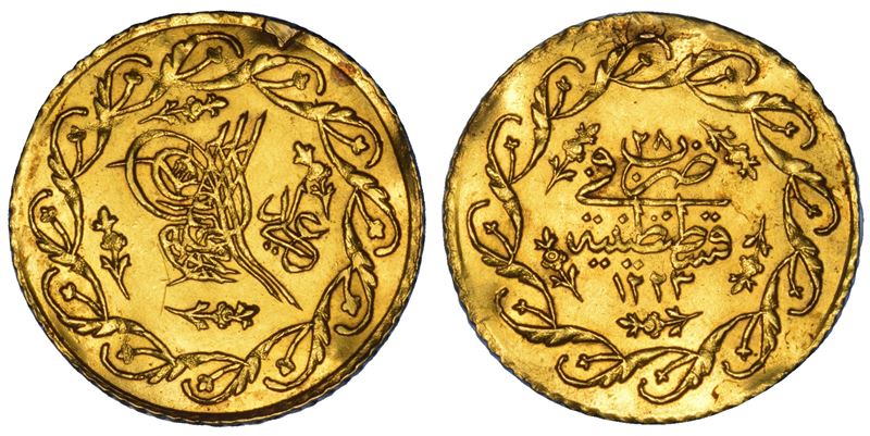 IMPERO OTTOMANO. MAHMUD II, 1808-1839 (1223-1255). Cedid Mahmudiye 1223 (anno 28).  - Asta Numismatica - Cambi Casa d'Aste