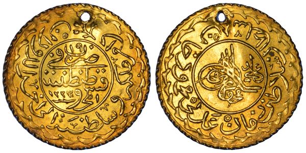 IMPERO OTTOMANO. MAHMUD II, 1808-1839 (1223-1255). New Adli Altin 1223 (anno 19).