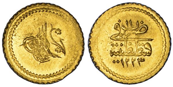IMPERO OTTOMANO. MAHMUD II, 1808-1839 (1223-1255). 1/4 Zeri Mahbub 1223 (anno 11).