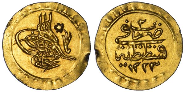 IMPERO OTTOMANO. MAHMUD II, 1808-1839 (1223-1255). 1/4 Zeri Mahbub 1223 (anno 2).