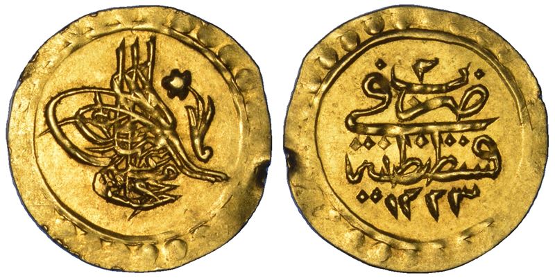 IMPERO OTTOMANO. MAHMUD II, 1808-1839 (1223-1255). 1/4 Zeri Mahbub 1223 (anno 2).  - Auction Numismatics - Cambi Casa d'Aste