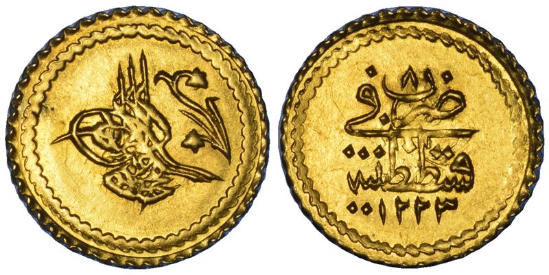 IMPERO OTTOMANO. MAHMUD II, 1808-1839 (1223-1255). 1/4 Zeri Mahbub 1223 (anno 8).  - Asta Numismatica - Cambi Casa d'Aste