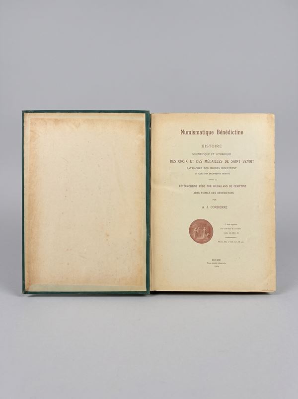 CORBIERRE A. J. Numismatique Bénédictine. Histoire scientifique et liturgique des croix et des médailles de Saint Benoit patriarche des moines d’occident.