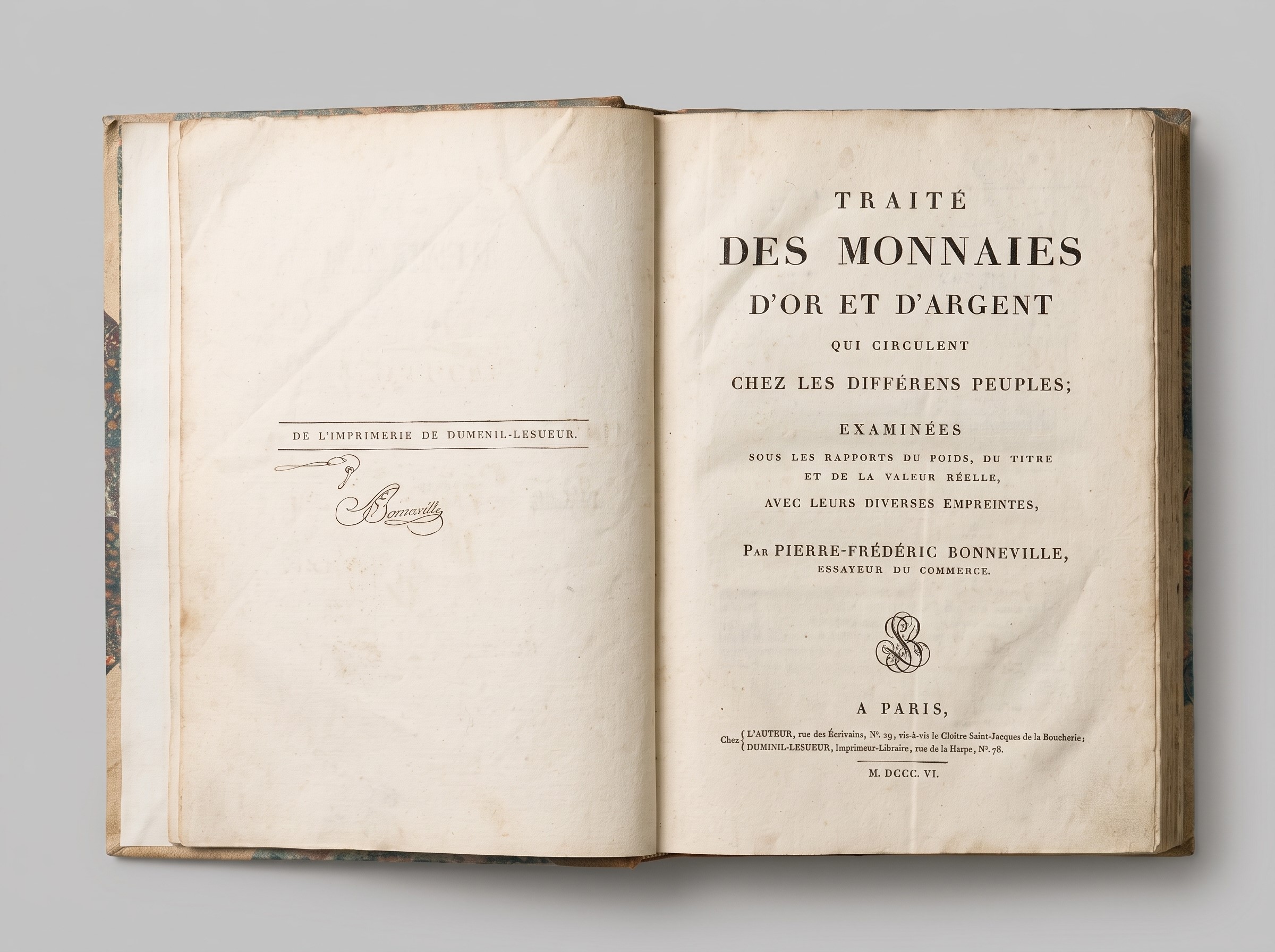 P. F. Bonneville, Traité des monnaies d’or et d’argent qui circulent chez les différens peuples