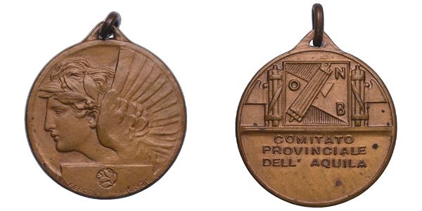 VARIE. ERA FASCISTA. Medaglia in bronzo. Comitato Provinciale dell’Aquila.