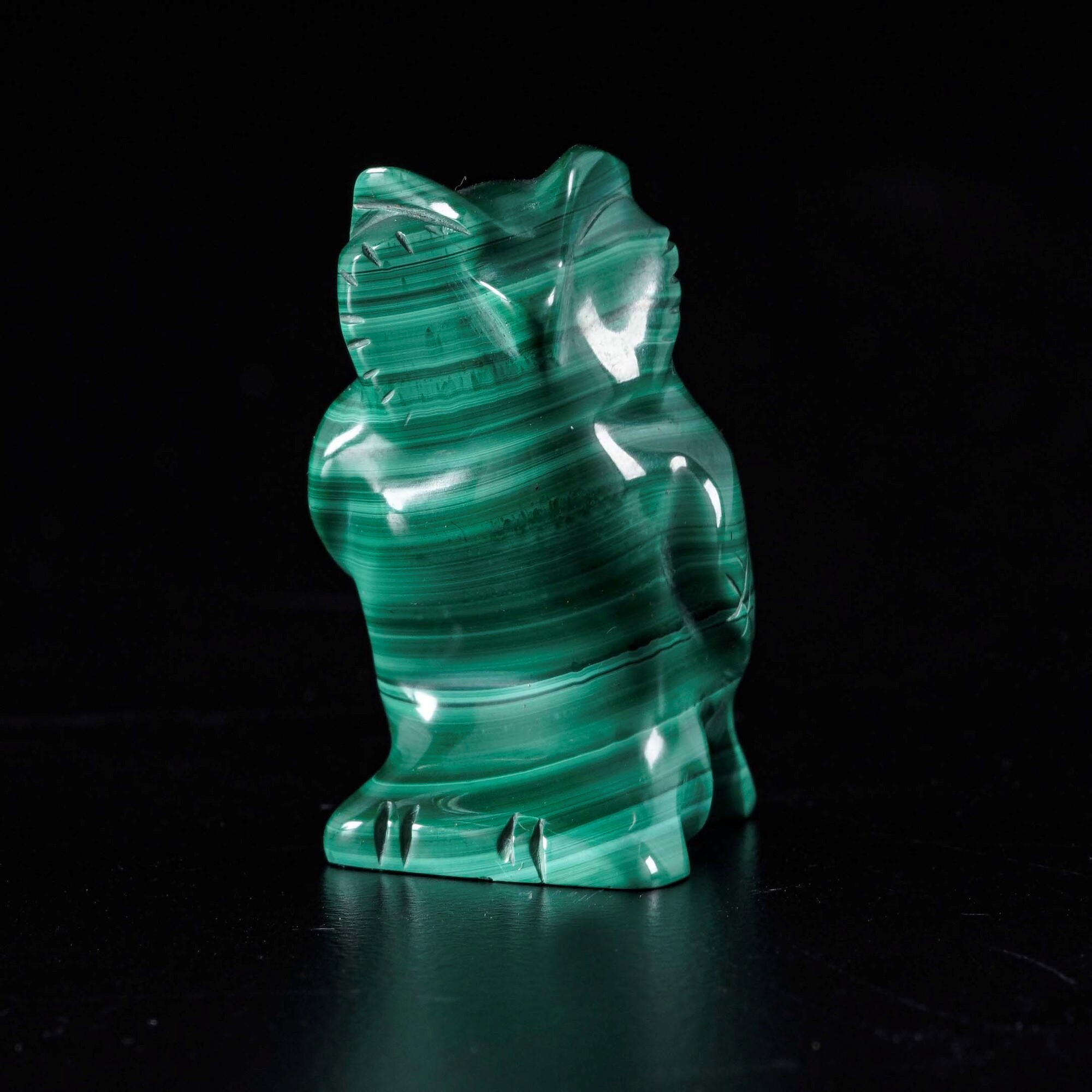 Gruppo di Quattro Uccelli in Malachite