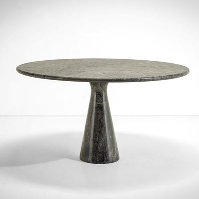 Tavolo mod. M con piano e base in marmo tornito