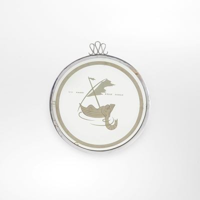 Specchio da parete con decori serigrafati “Gli amori delle sirene”