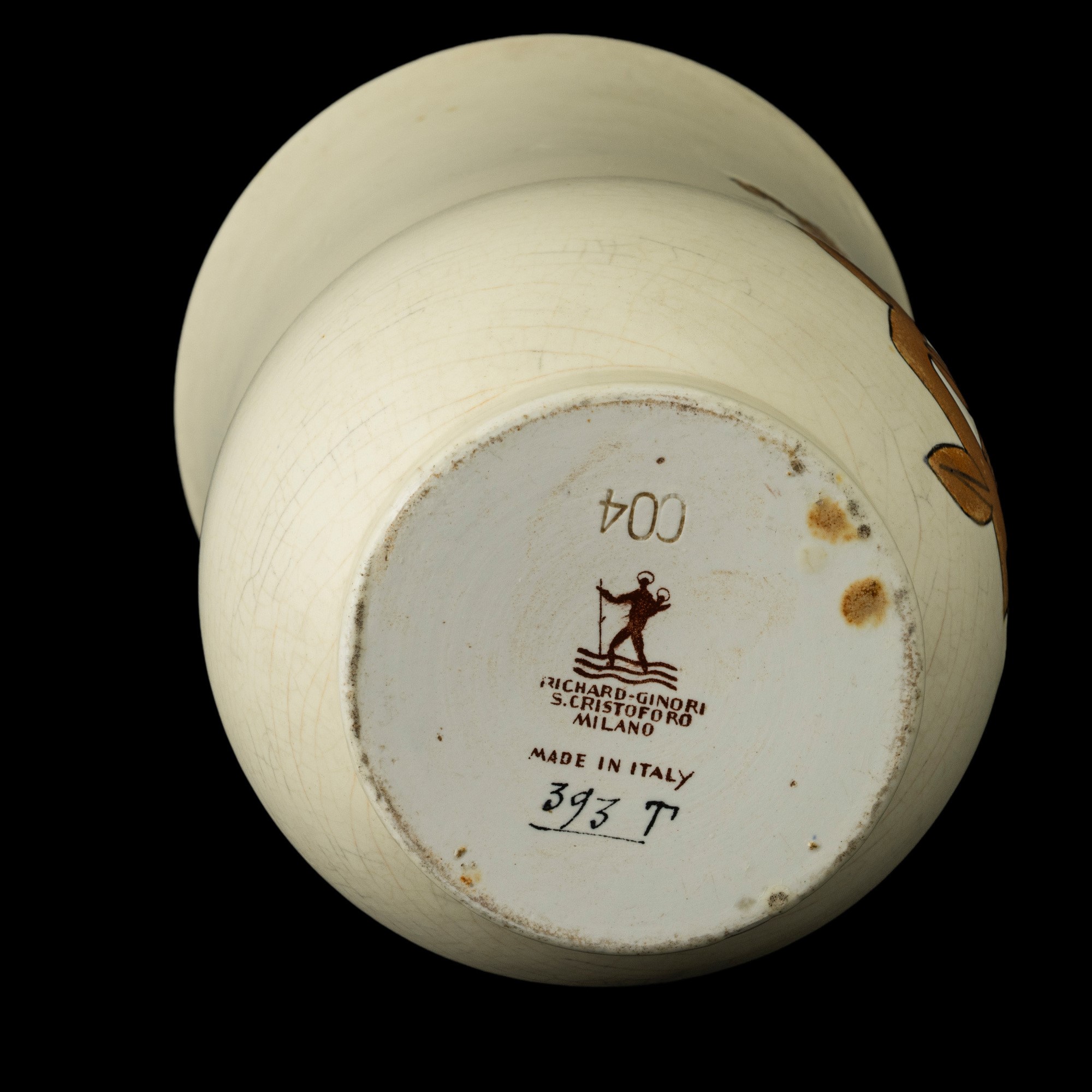 Giovanni Gariboldi - Vaso a balaustro in terraglia con decoro graffito, San Cristoforo, Milano (c...