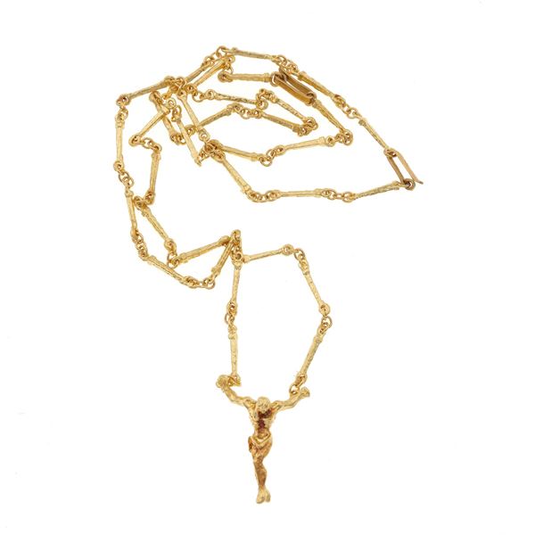 "Christo De San Juan De La Cruz", gold necklace. Signed and numbered Dalì, n. A 140/1000