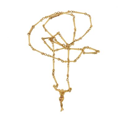 Salvador Dalí, Christo de San Juan de la Cruz, collana in oro giallo 750/1000