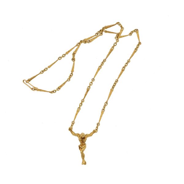 "Christo De San Juan De La Cruz", gold necklace. Signed and numbered Dalì, A 783/1000 