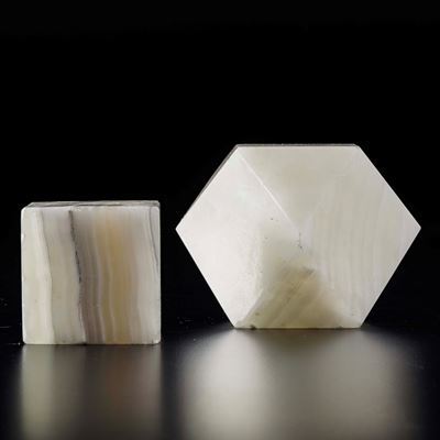 Icosaedro e Cubo in Onice