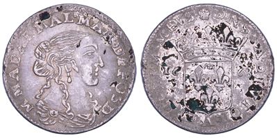 Cammarano, Maria Maddalena Centurioni (1667–1669) – Luigino (1668), rovescio con stemma coronato