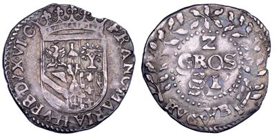 Francesco Maria II della Rovere (1574-1624), Gubbio — Da 2 grossi, argento