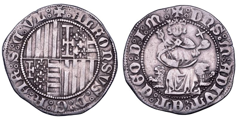 NAPOLI. ALFONSO I D'ARAGONA, 1442-1458. Carlino.  - Asta Numismatica - Cambi Casa d'Aste