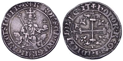 Karol S. C. D. di Grazia ier l et Sicil Rex, Gigliato (Carlo II d’Angiò, 1285–1309)