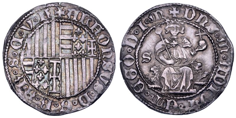 NAPOLI. ALFONSO I D'ARAGONA, 1442-1458. Carlino.  - Asta Numismatica - Cambi Casa d'Aste