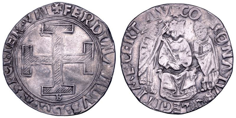 NAPOLI. FERDINANDO I D'ARAGONA, 1458-1494. Coronato.  - Auction Numismatics - Cambi Casa d'Aste
