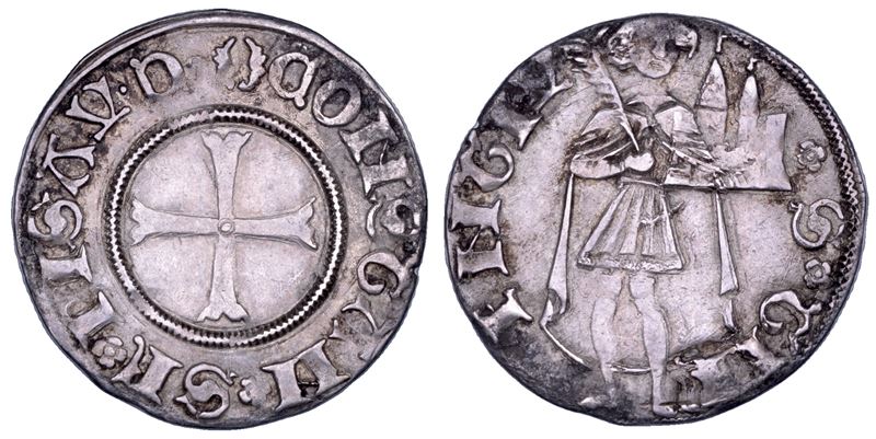 PESARO. COSTANZO SFORZA, 1473-1483. Terzo di Grosso Agontano.  - Asta Numismatica - Cambi Casa d'Aste