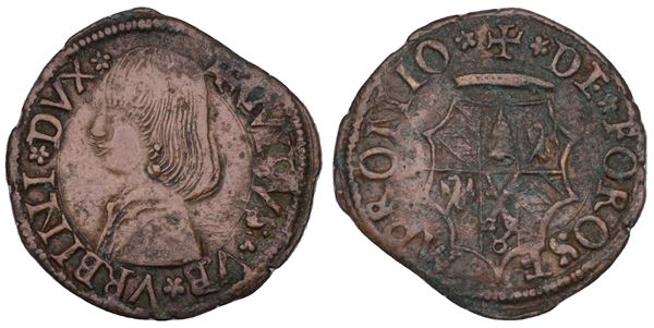 FOSSOMBRONE. GUIDOBALDO I DA MONTEFELTRO, 1482-1508. Quattrino.