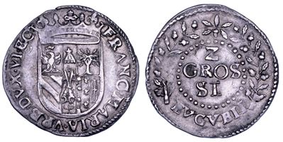 Francesco Maria II della Rovere (Gubbio), 2 Grossi, 1574-1624