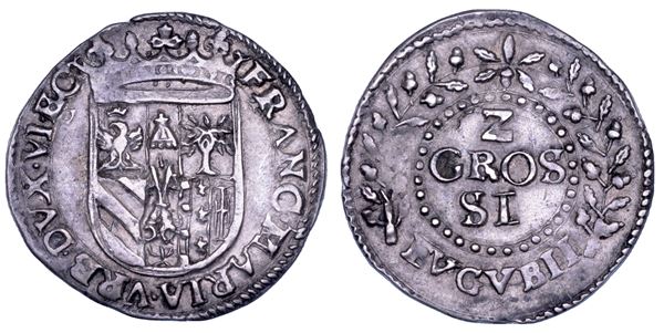 GUBBIO. FRANCESCO MARIA II DELLA ROVERE, 1574-1624. 2 Grossi.