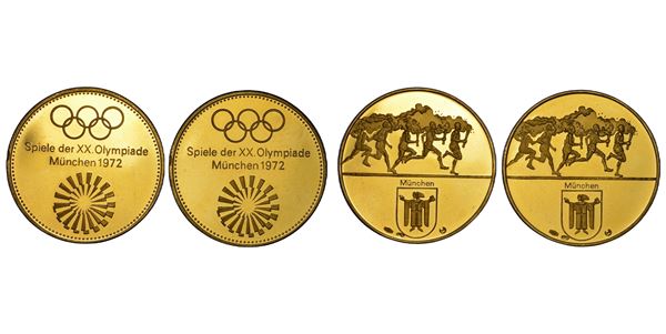 VARIE. Lotto di due medaglie in oro.