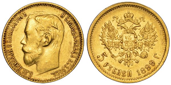 RUSSIA. NIKOLAJ II, 1894-1917. 5 Rubli 1899.