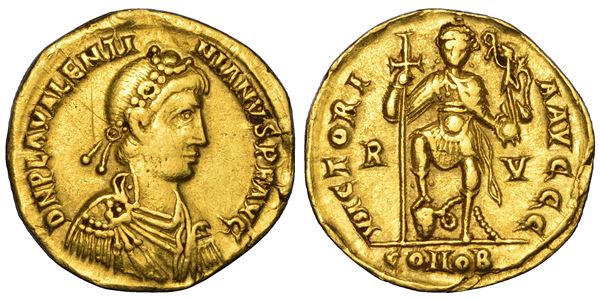 VALENTINIANO III, 425-455. Solido. Ravenna.