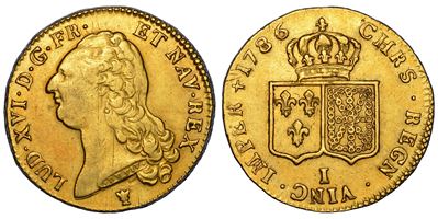 Francia, Louis XVI, 2 Louis d’or 1786 (Limoges), oro