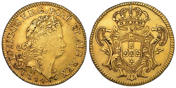 BRASILE. JOAO V, 1706-1750. Peca (6400 Reis) 1744.