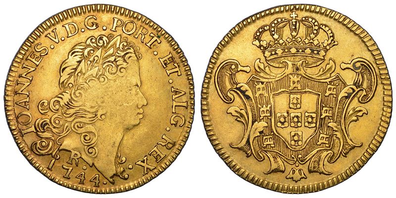 BRASILE. JOAO V, 1706-1750. Peca (6400 Reis) 1744.  - Asta Numismatica - Cambi Casa d'Aste