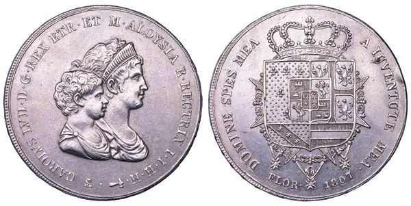 FIRENZE. CARLO LUDOVICO DI BORBONE, 1803-1807. Dena 1807.