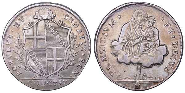 BOLOGNA. GOVERNO POPOLARE, 1796-1797. Scudo da 10 Paoli 1797.