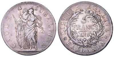 Repubblica Subalpina, 5 Franchi (Torino), 1800–1802
