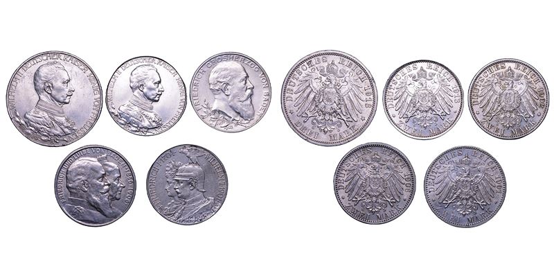 GERMANIA. Lotto di cinque monete.  - Auction Numismatics - Cambi Casa d'Aste