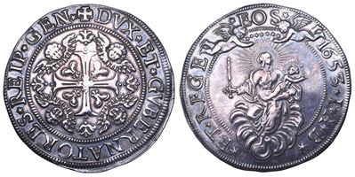 CROCE PATENTE GENOVESI, Serie della III fase (Dogi biennali), Scudo largo 1653