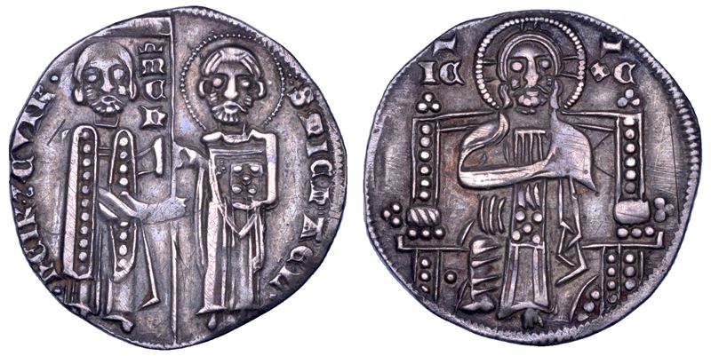 DEGO. ENRICO e CORRADO MARCHESI (Sec. XIV). Grosso Matapan.  - Asta Numismatica - Cambi Casa d'Aste