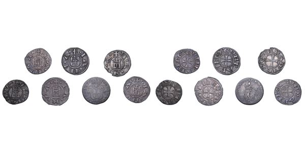 GENOVA. REPUBBLICA, 1139-1339. Lotto di sette monete.