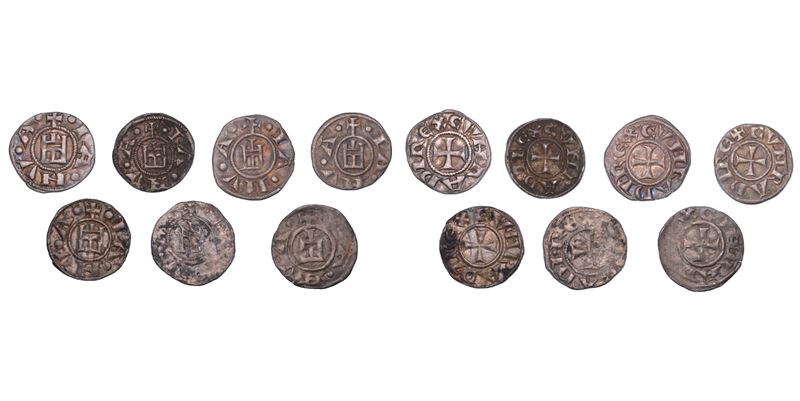 GENOVA. REPUBBLICA, 1139-1339. Lotto di sette monete.  - Auction Numismatics - Cambi Casa d'Aste